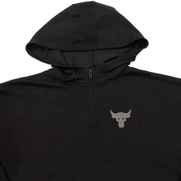 Under Armour Oversized Sweatshirt Womens Size Large Black Loose Hoodie Cropped - Picture 3 of 12